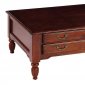 Distressed Cherry Finish Classic Coffee Table W/Storage Drawers