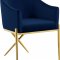 Xavier Dining Chair 763 Set of 2 Navy Velvet Fabric by Meridian