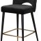 Kelly Counter Stool 791 Set of 2 Black Velvet Fabric by Meridian