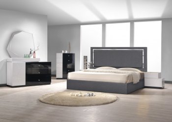 Monet Bedroom in Charcoal by J&M w/Optional Turin Casegoods [JMBS-Monet Charcoal Turin]