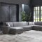 Cream Leatherette Modern Sectional Sofa w/Optional Ottoman