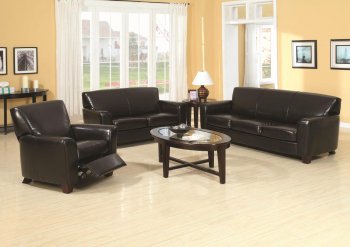 Brown Durable Bonded Leather Modern Sofa & Loveseat Set [CRS-504011-Quince]