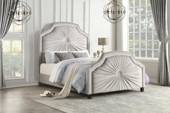 Bossa Nova Upholstered Bed 5888-1 in Light Gray by Homelegance [HEB-5888-1-Bossa Nova]