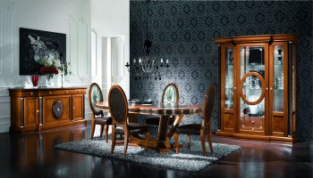 Platinum Oval Extendible Formal Dining Table w/Optional Chairs [Rossetto-Platinum Dining]