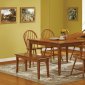 Casual Oak Finish Country Style Dinette w/Chamfered Accents