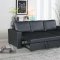 F6890 Convertible Sectional Sofa in Black Faux Leather by Boss