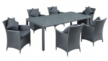 Panorama 7Pc Outdoor Patio Dining Set in Black by Modway [MWOUT-Panorama]