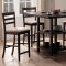 Espresso Finish Counter Height Dinette w/2 Shelves Storage Table