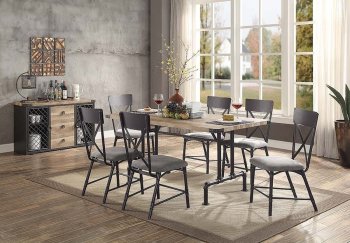 Edina Dining Room 5Pc Set DN01057 in Oak & Sandy Black by Acme [AMDS-DN01057 Edina]