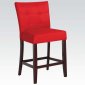 Baldwin Counter Height Chair Set of 2 in Red Microfiber by Acme