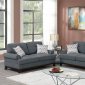 F8840 Sofa & Loveseat Set in Gray Chenille Fabric by Poundex