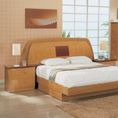 6 Piece Cherry And Maple Two-Tone Finish Contemporary Bedroom