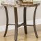 Marble-Like Round Top & Metal Base Modern 3Pc Coffee Table Set