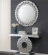 Neirin Console Table & Mirror Set CM536CT-C in Mirror & Crystal