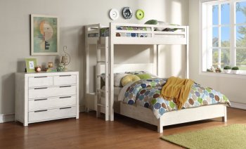 Celerina Bunk Bed BD00615Q BD00616 in Weathered White by Acme [AMKB-BD00615Q-BD00616 Celerina]