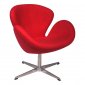 Swan Lounge Chair SW29RW in Red Wool by LeisureMod