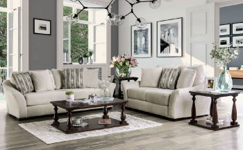 Oacoma Sofa SM9113 in Off-White Chenille Fabric w/Options [FAS-SM9113-Oacoma]