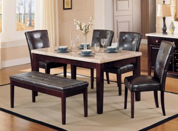 Faux Marble Top Modern Dining Table w/Optional Items [CTCDS-TBL17058]