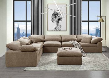 Naveen Sectional Sofa LV01106 in Beige Linen by Acme w/Options [AMSS-LV01106 Naveen]