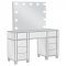 Allora Vanity Set 930242 in Metallic Silver by Coaster w/Stool