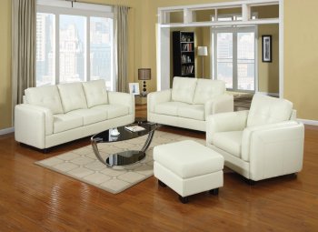 504381 Sawyer Sofa in Cream Bonded Leather by Coaster w/Options [CRS-504381 Sawyer]