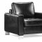 Modern Black Bycast Leather Sectional Sofa W/Button-Tufted Seats