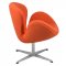 Swan Lounge Chair SW29ORW in Orange Wool by LeisureMod