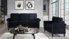 U9192 Sofa & Loveseat Set in Black Velvet by Global w/Options