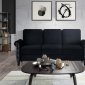 U9192 Sofa & Loveseat Set in Black Velvet by Global w/Options