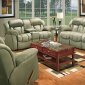 Sage Plush Microfiber Reclining Living Room w/Storage Console