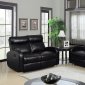 U8129 Motion Sofa in Black Bonded Leather by Global w/Options