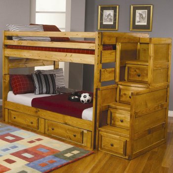 Wrangle Hill Bunk Bed 460096 in Amber Wash by Coaster [CRKB-460096 Wrangle Hill]