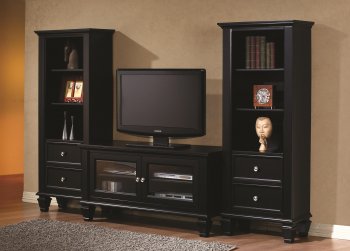 702251 TV Stand in Black by Coaster w/Optional Media Towers [CRTV-702251]