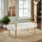 Chloe 110Fur White Plush Faux Fur Bench by Meridian