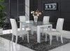 D648DT Dining Set 5Pc in White by Global w/DG020DC Chairs