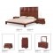 Mahogany Finish Contemporary Bedroom With Platform Bed