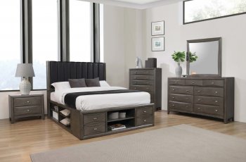 Phoenix Bedroom 205470 in Coco Gray & Black by Coaster w/Options [CRBS-205470-Phoenix]