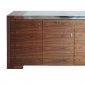 Franco Buffet in Walnut w/Glass Top by Whiteline Imports