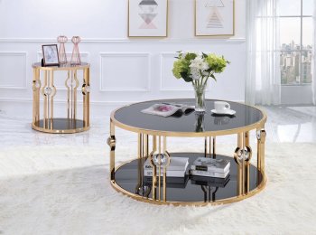 Daloris 3Pc Coffee & End Tables Set 81135 in Gold by Acme [AMCT-81135-Daloris]