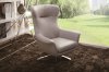 Erin Swivel Chair in Gray Leather/Split by Beverly Hills