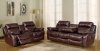 Demmi Reclining Sofa in Brown Bonded Leather w/Optional Items