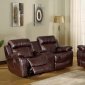 Demmi Reclining Sofa in Brown Bonded Leather w/Optional Items