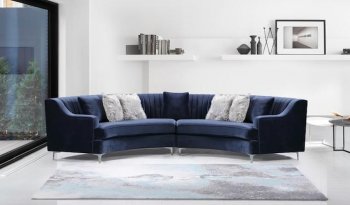 LCL-001 Sectional Sofa in Navy Velvet [BDSS-LCL-001 Navy]