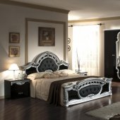 Black & Silver Two-Tone Finish 5Pc Traditional Bedroom Set