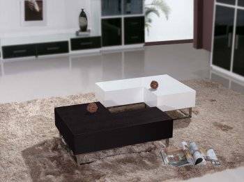 Matte Wenge & High Gloss White Modern 2Pc Coffee Table [EFCT-6422]