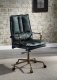 Tinzud Office Chair 93166 Dark Green Top Grain Leather by Acme