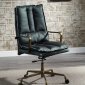 Tinzud Office Chair 93166 Dark Green Top Grain Leather by Acme