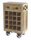 Amara 6481 Wooden Wine Cart with Rack on Wheels by Homelegance