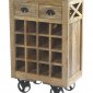 Amara 6481 Wooden Wine Cart with Rack on Wheels by Homelegance