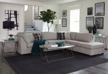 Lola Sectional Sofa 551440 in Gray Velvet by Coaster w/Options [CRSS-551440-Lola]